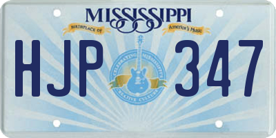 MS license plate HJP347