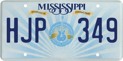 MS license plate HJP349