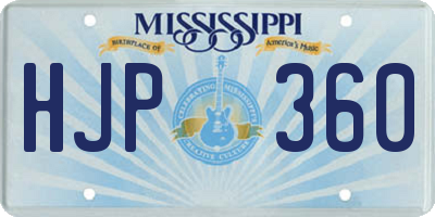 MS license plate HJP360