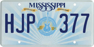 MS license plate HJP377