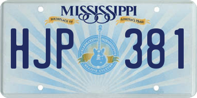 MS license plate HJP381
