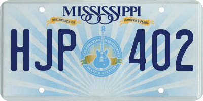 MS license plate HJP402