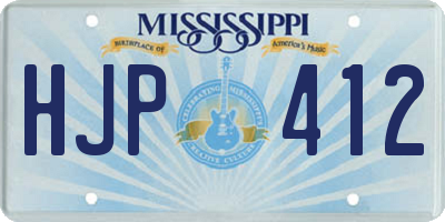 MS license plate HJP412
