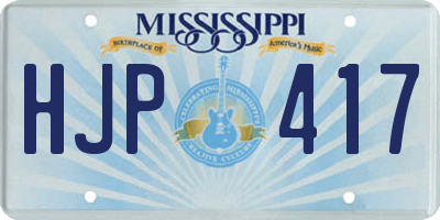 MS license plate HJP417