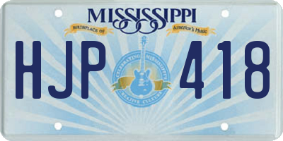 MS license plate HJP418