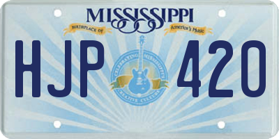 MS license plate HJP420