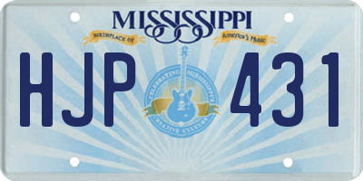 MS license plate HJP431