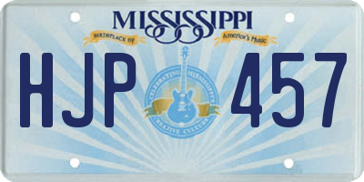 MS license plate HJP457