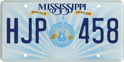 MS license plate HJP458