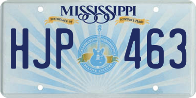 MS license plate HJP463
