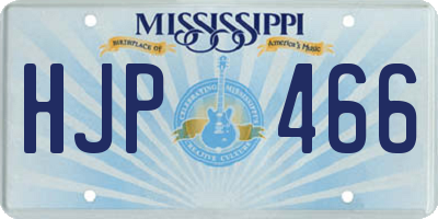 MS license plate HJP466