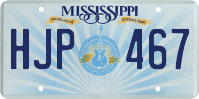MS license plate HJP467