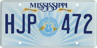 MS license plate HJP472
