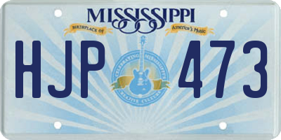 MS license plate HJP473