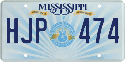 MS license plate HJP474