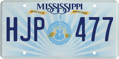 MS license plate HJP477