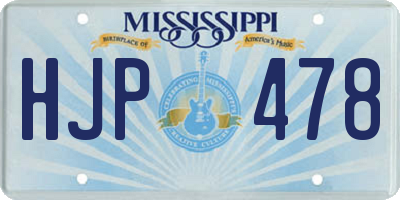 MS license plate HJP478