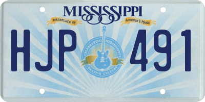 MS license plate HJP491