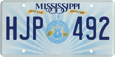 MS license plate HJP492