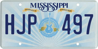 MS license plate HJP497
