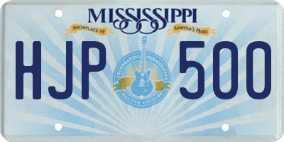 MS license plate HJP500