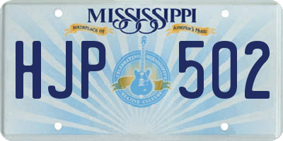 MS license plate HJP502
