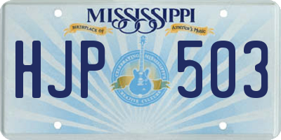 MS license plate HJP503