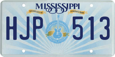 MS license plate HJP513