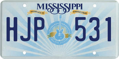 MS license plate HJP531
