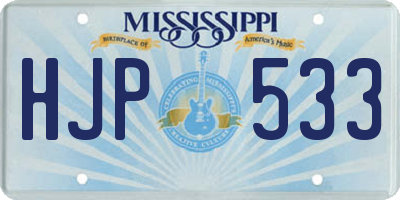 MS license plate HJP533