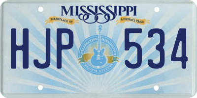 MS license plate HJP534