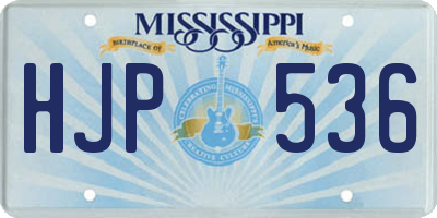 MS license plate HJP536