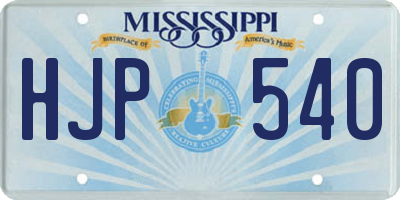 MS license plate HJP540
