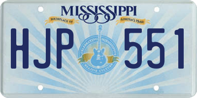 MS license plate HJP551