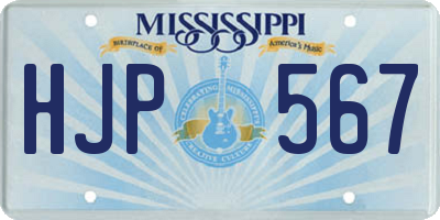 MS license plate HJP567