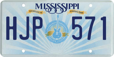 MS license plate HJP571