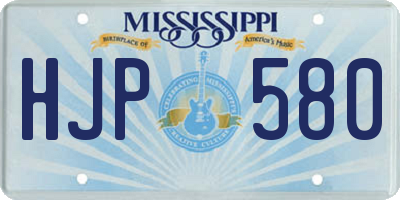 MS license plate HJP580