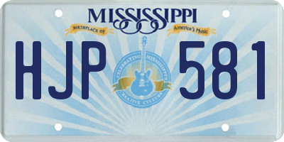 MS license plate HJP581