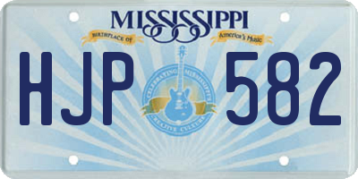 MS license plate HJP582