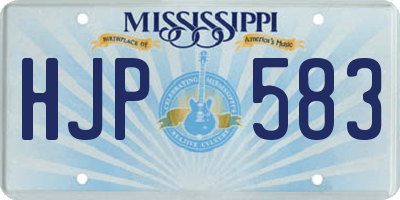 MS license plate HJP583
