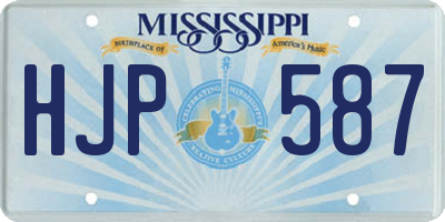 MS license plate HJP587