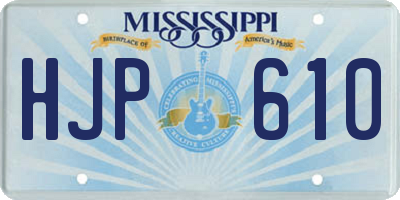 MS license plate HJP610