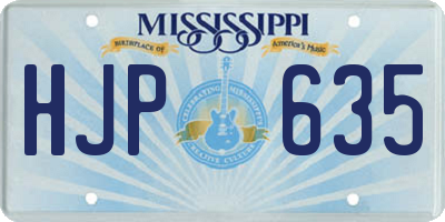 MS license plate HJP635