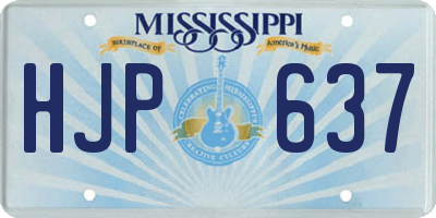 MS license plate HJP637