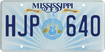MS license plate HJP640