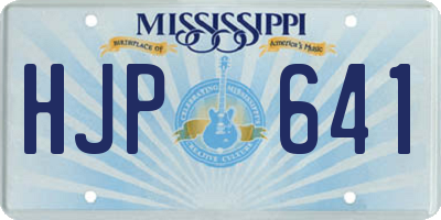 MS license plate HJP641