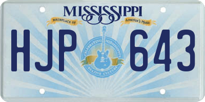 MS license plate HJP643