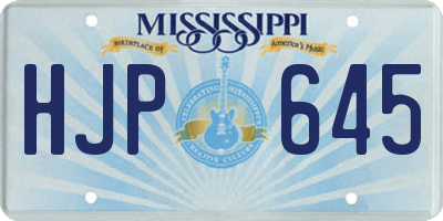 MS license plate HJP645