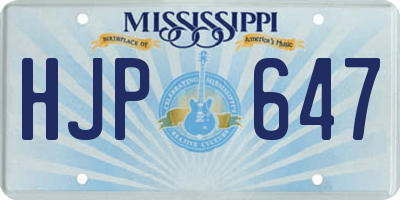 MS license plate HJP647