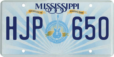 MS license plate HJP650